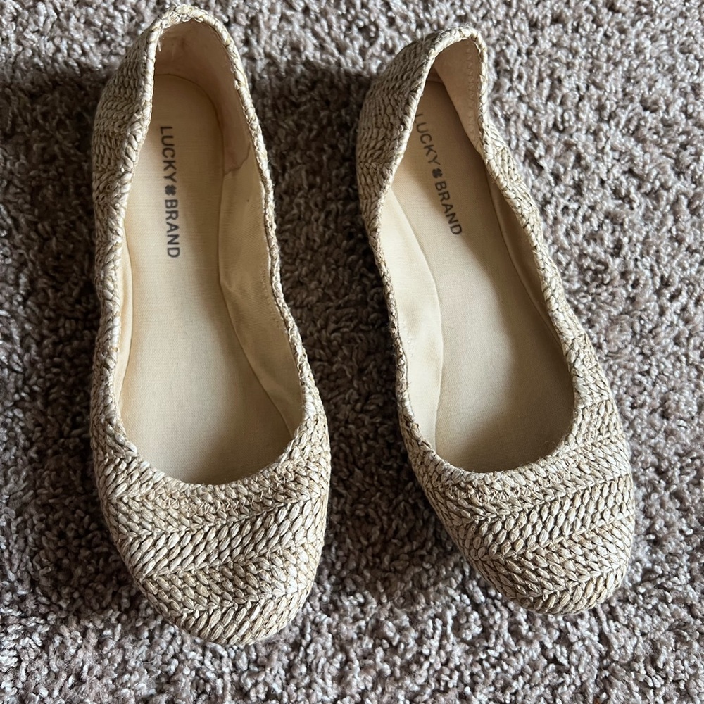 Lucky Brand Woven Straw Ballet Flats in Natural - Picture 3 of 8